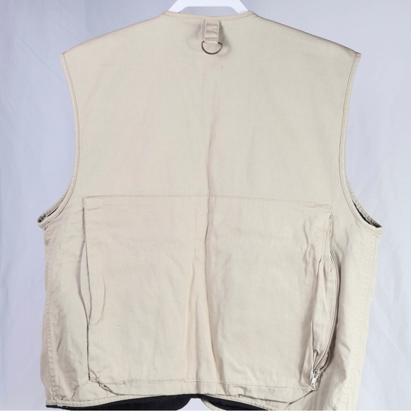 Vintage Stony River Multi Pocket Hiking/Fishing Vest Brown Fleece Lined Full Zip - Picture 2 of 4
